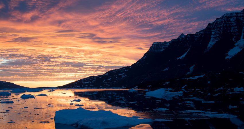 East Greenland epic sunrise