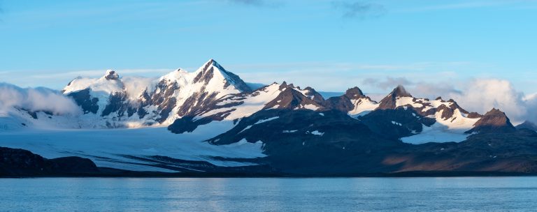 Stunning mountain vista can be seen on South Georgia cruises