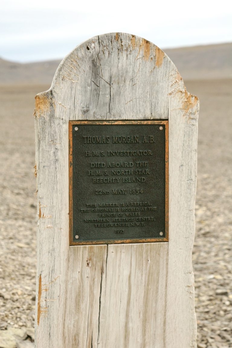 Beechey Island grave in the Northwest Passage